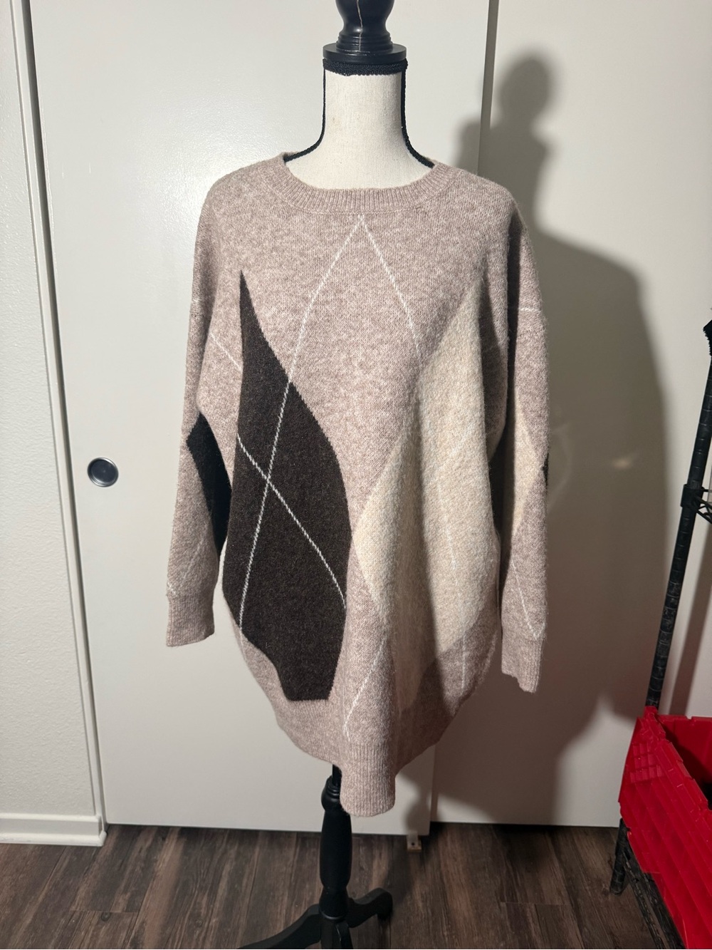🤎🍂 Comfy Season Plaid Scarf Sweater Mini Dress 🍂🤎